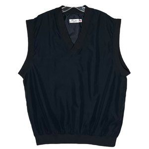 Vtg Princeton USA Golf Vest Jacket Pullover Men's XL Jet Black Embroidered Logo